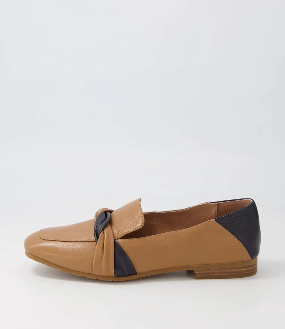 Majorca Dark Tan Navy Leather Loafers<TOP END Shop