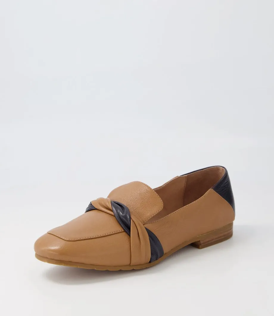 Majorca Dark Tan Navy Leather Loafers<TOP END Shop