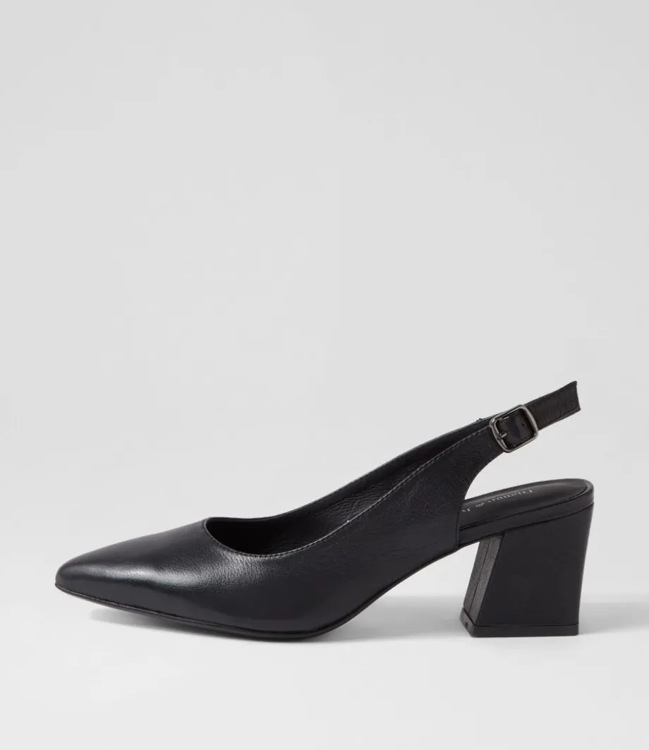 Malia Black Leather Heels<DJANGO & JULIETTE Online