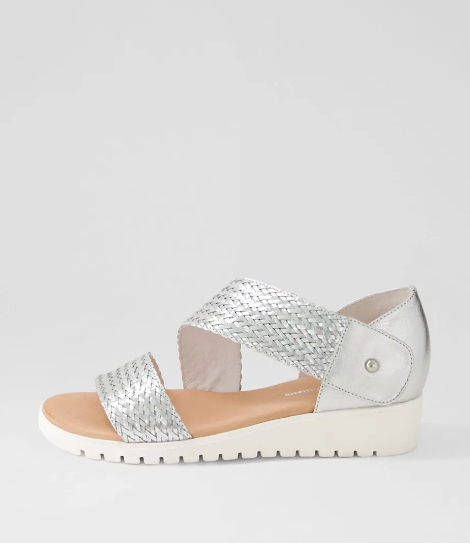 Malkie Silver Weave Leather Sandals<DJANGO & JULIETTE Cheap