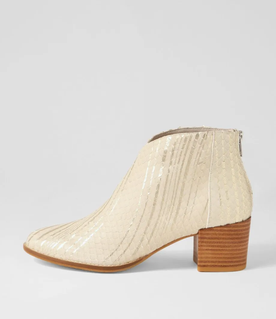 Mamie Almond Metallic Cut Leather Ankle Boots<DJANGO & JULIETTE Best