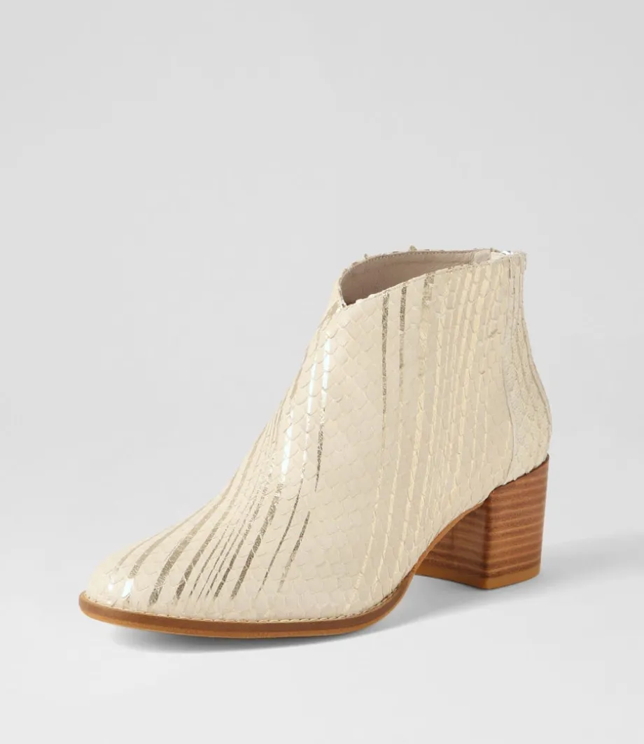 Mamie Almond Metallic Cut Leather Ankle Boots<DJANGO & JULIETTE Best