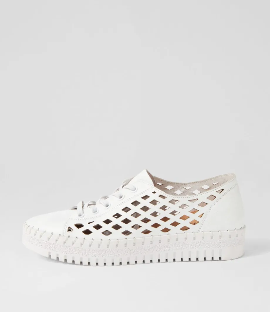 Mandle White Leather Sneakers<DJANGO & JULIETTE New