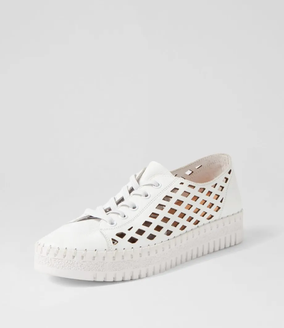 Mandle White Leather Sneakers<DJANGO & JULIETTE New