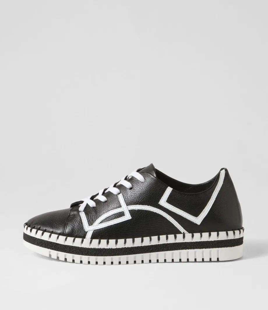 Mando Black White Leather Sneakers<DJANGO & JULIETTE Hot