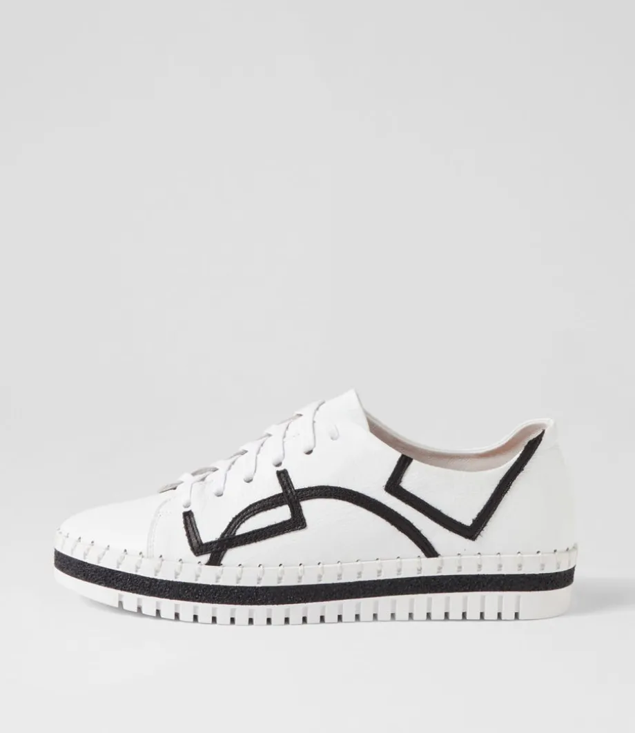 Mando White Black Leather Sneakers<DJANGO & JULIETTE Flash Sale
