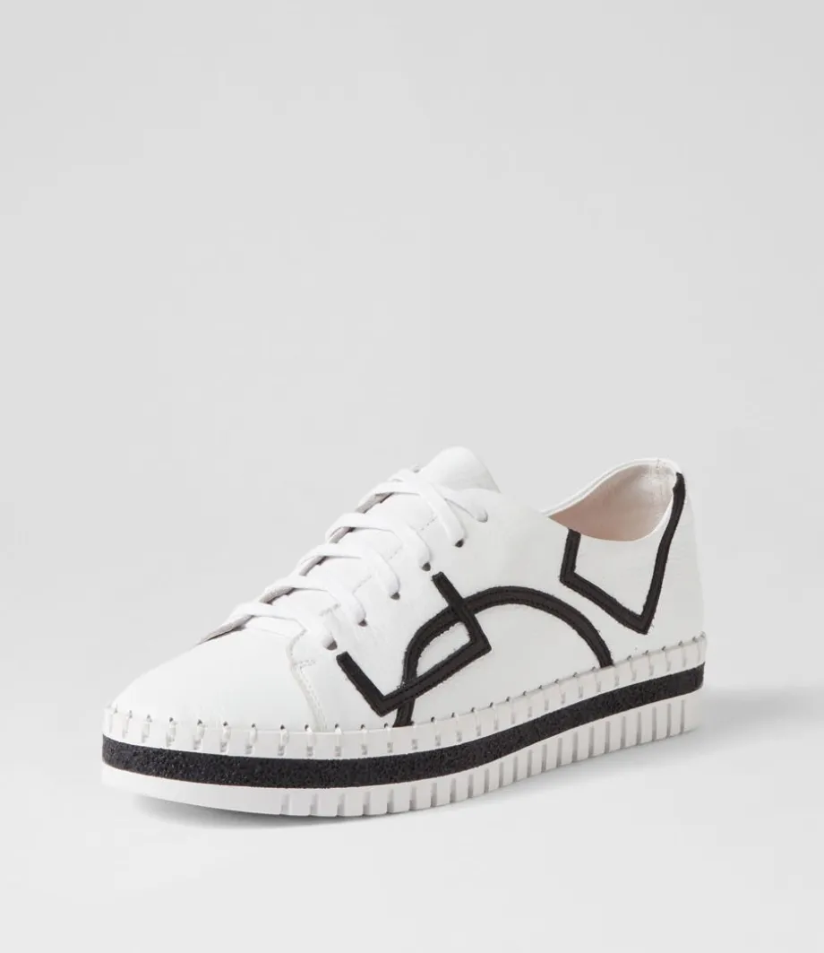 Mando White Black Leather Sneakers<DJANGO & JULIETTE Flash Sale