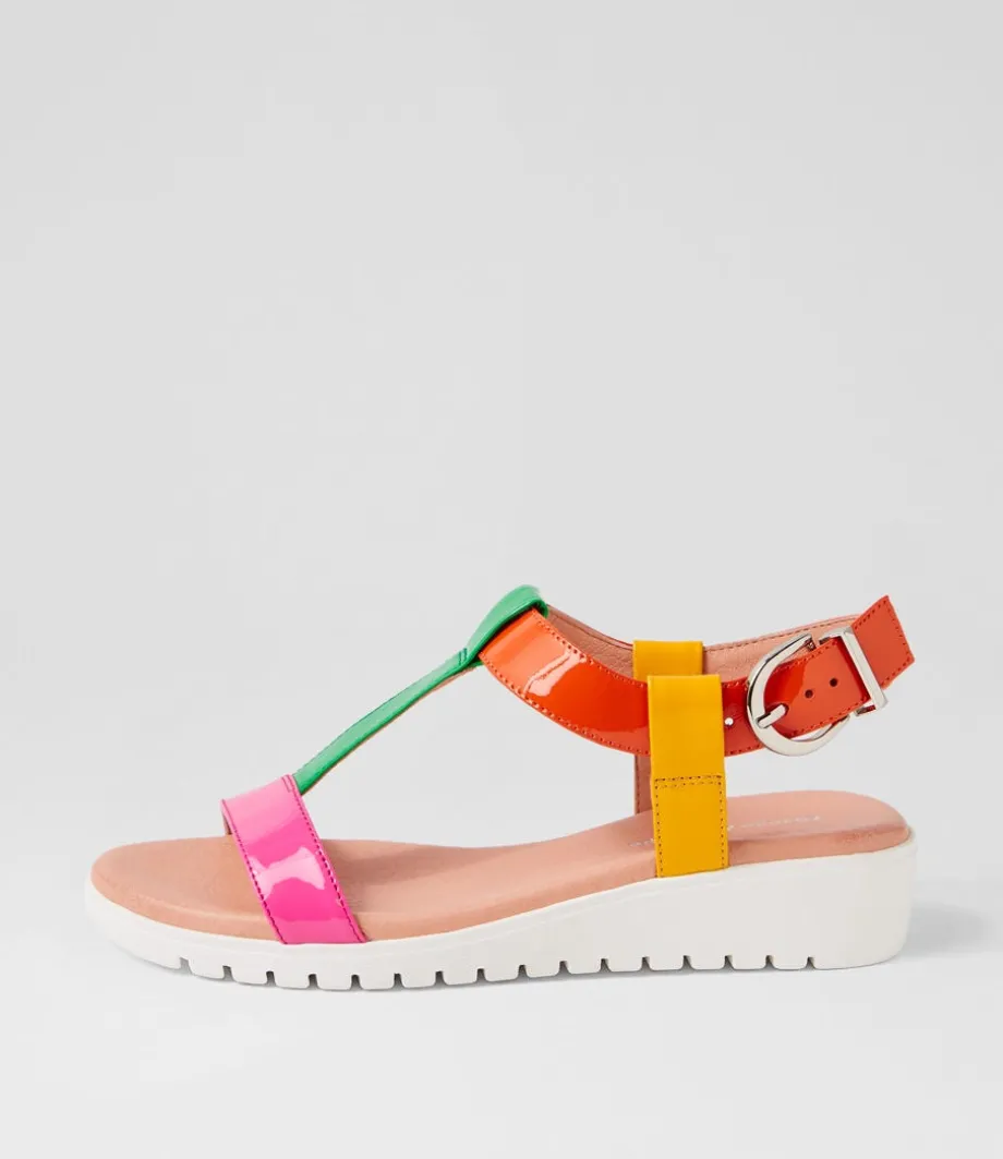 Marj Bright Patent Multi Sandals<DJANGO & JULIETTE Best