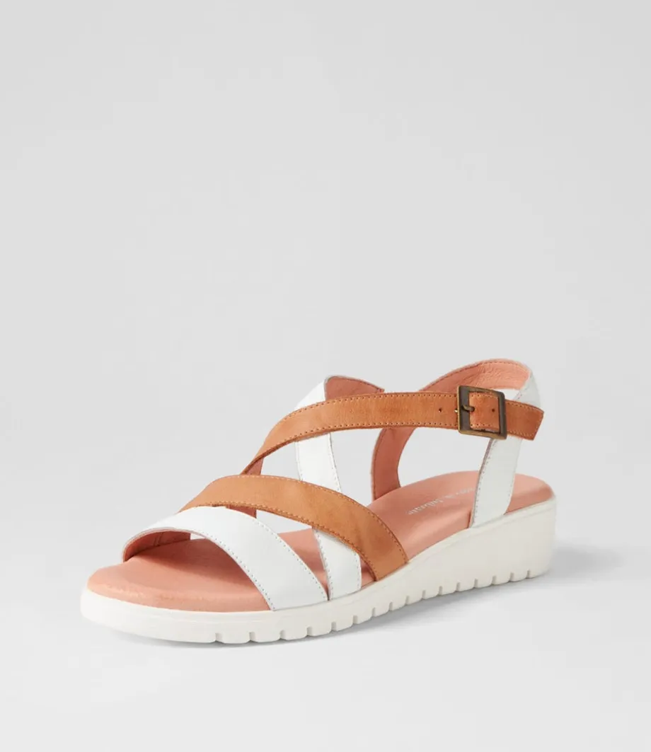 Matedy White Dark Tan Multi Sandals<DJANGO & JULIETTE Sale