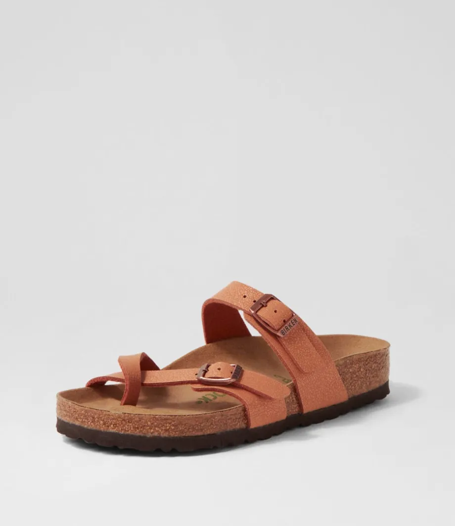 Mayari Earthy Vegan Pecan Birkibuc Slides<BIRKENSTOCK Store