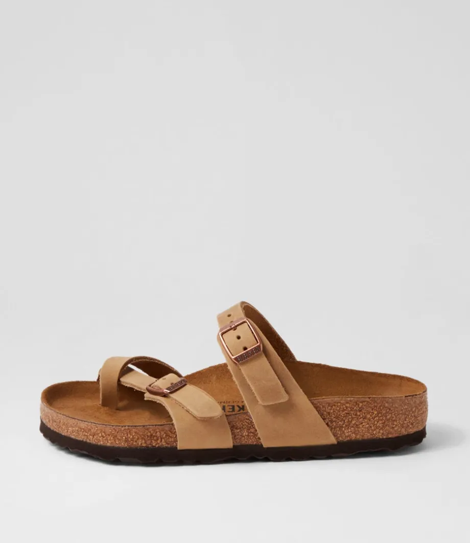 Mayari Tobacco Brown Oiled Leather Slides<BIRKENSTOCK Online