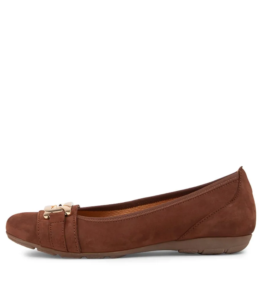 Mehr Kastanie Suede Ballet Flats<GABOR New