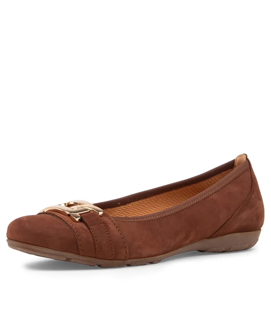 Mehr Kastanie Suede Ballet Flats<GABOR New