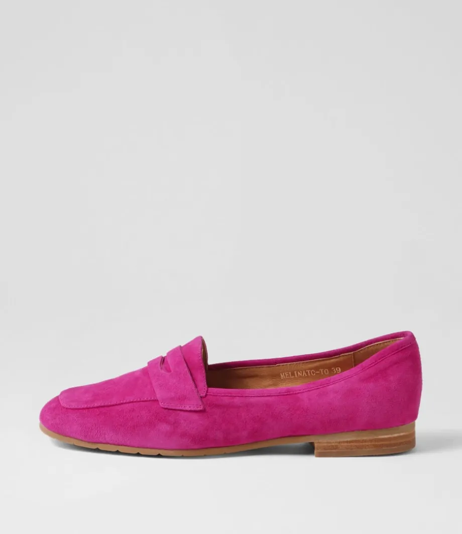 Melinato Fuchsia Suede Loafers<TOP END Fashion