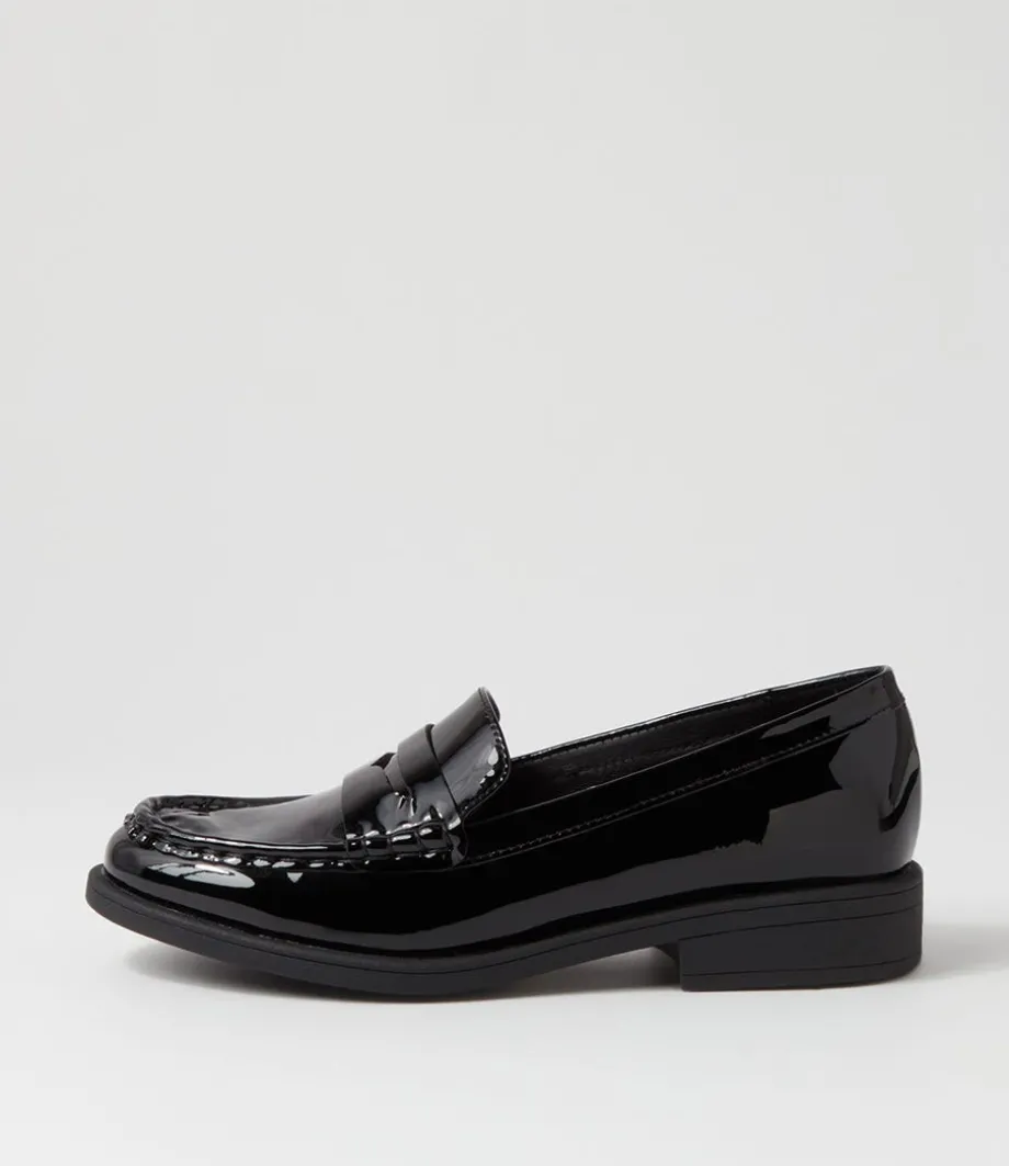 Messina Black Patent Leather Loafers<DJANGO & JULIETTE Fashion