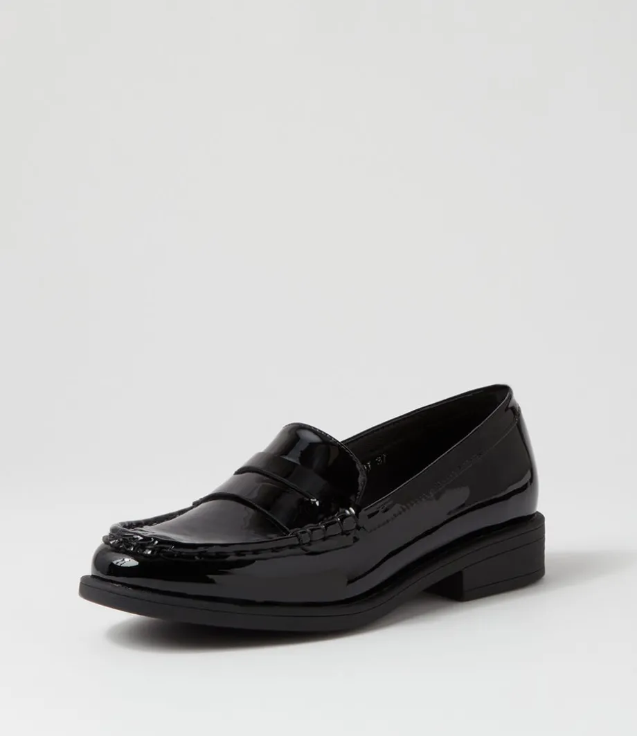 Messina Black Patent Leather Loafers<DJANGO & JULIETTE Fashion