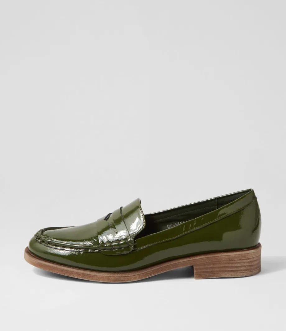 Messina Khaki Patent Leather Loafers<DJANGO & JULIETTE Outlet