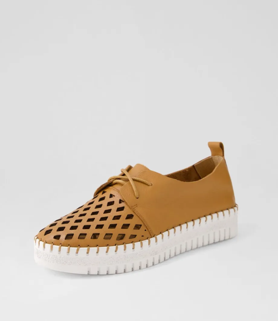 Mosi Dark Tan White Leather Sneakers<DJANGO & JULIETTE Flash Sale