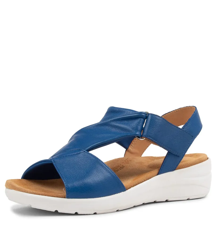 Nazly Xw Cobalt Leather Sandals<ZIERA Sale
