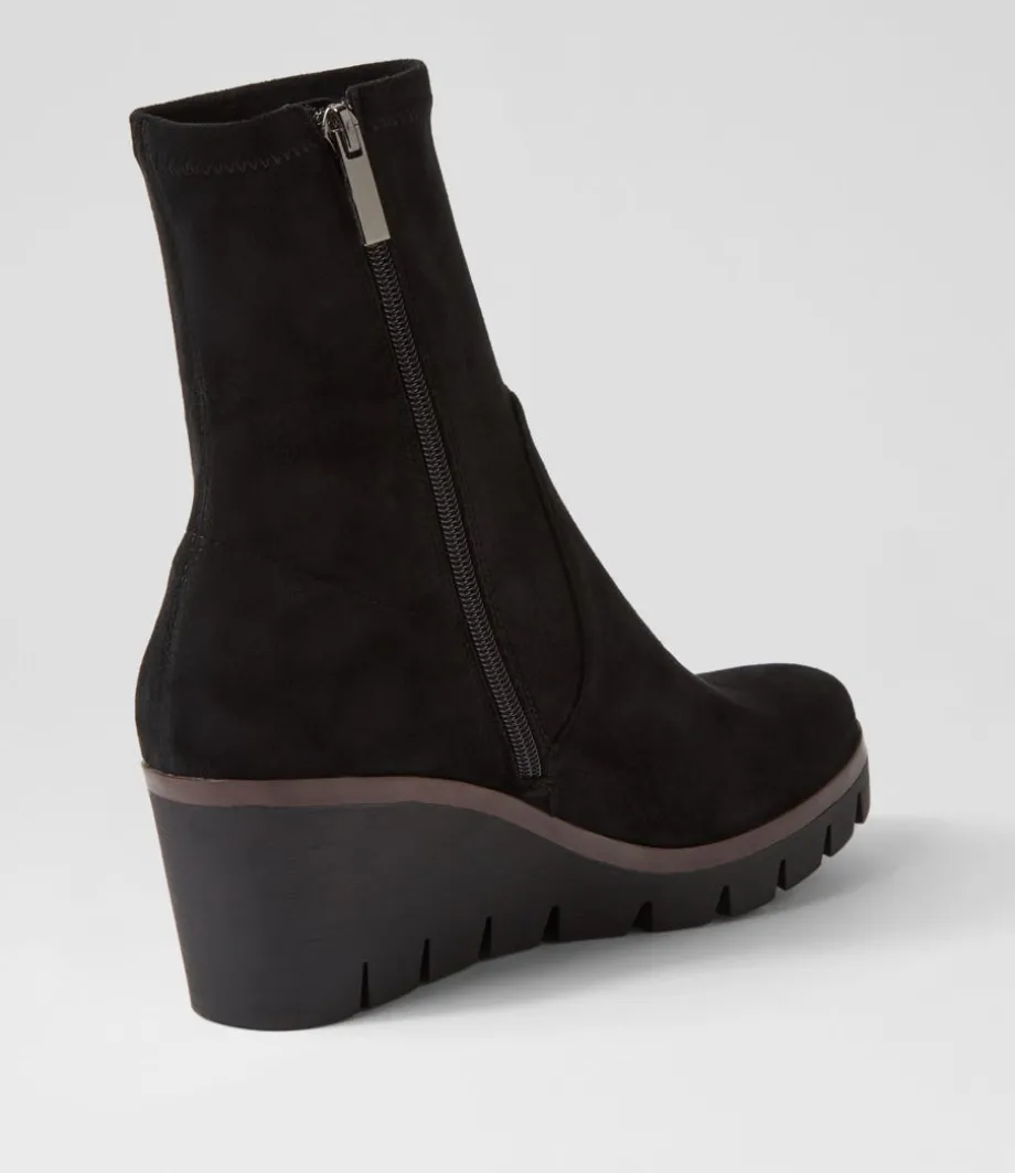 nibal_black_stretch_microsuede_ankle_boots_2.webp Nibal Black Stretch Microsuede Ankle Boots<DJANGO & JULIETTE Best Sale