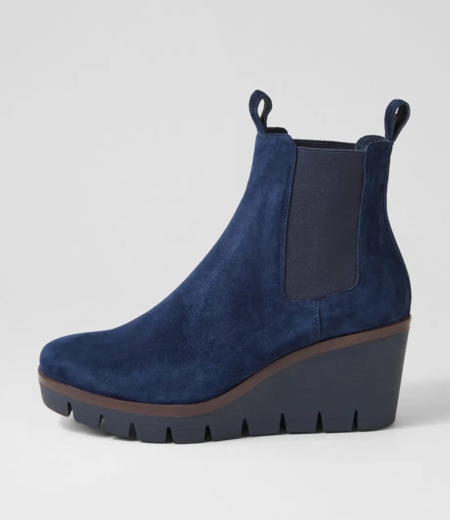 Niddle Navy Suede Ankle Boots<DJANGO & JULIETTE Best