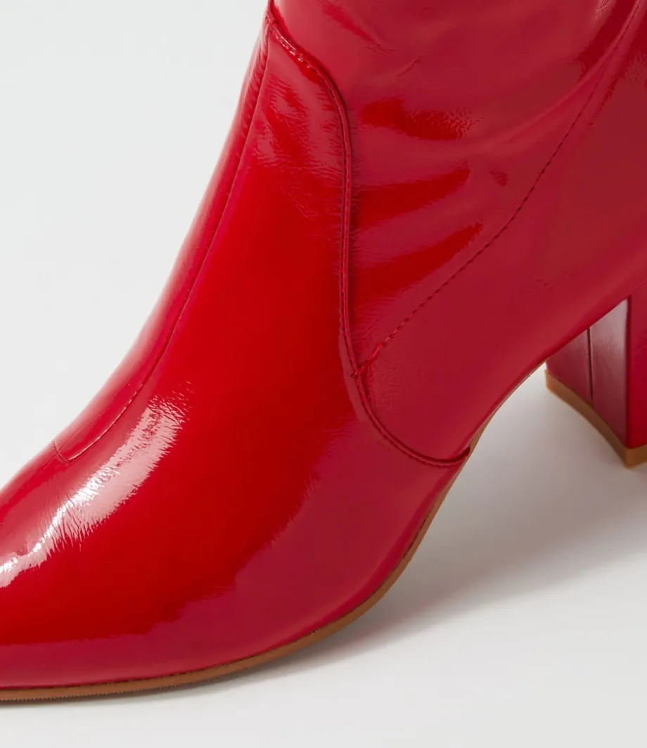 nider_dark_red_stretch_patent_pu_ankle_boots_4.webp Nider Dark Red Stretch Patent Pu Ankle Boots<DJANGO & JULIETTE Best Sale