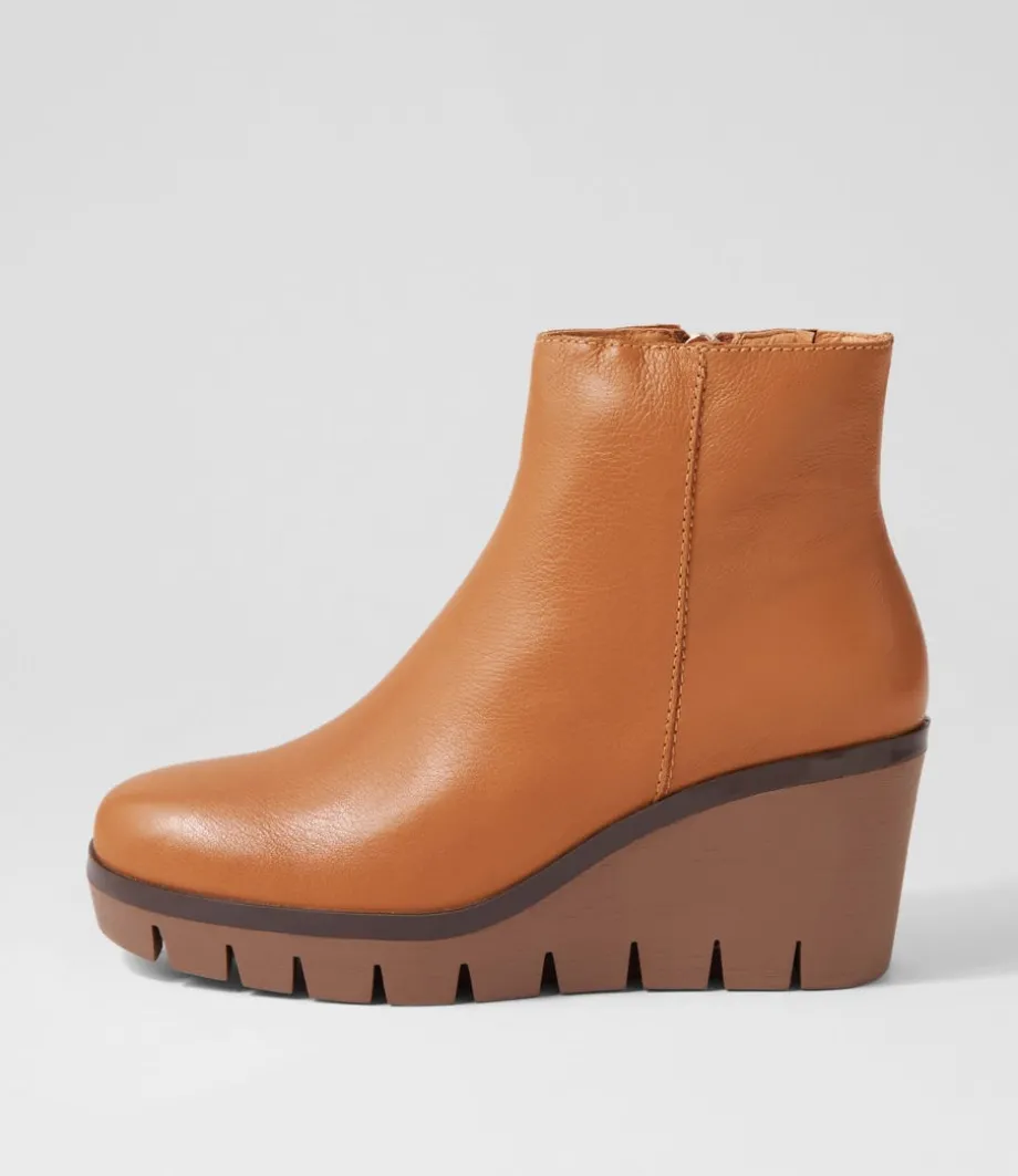 Nish Dark Tan Leather Ankle Boots<DJANGO & JULIETTE Best