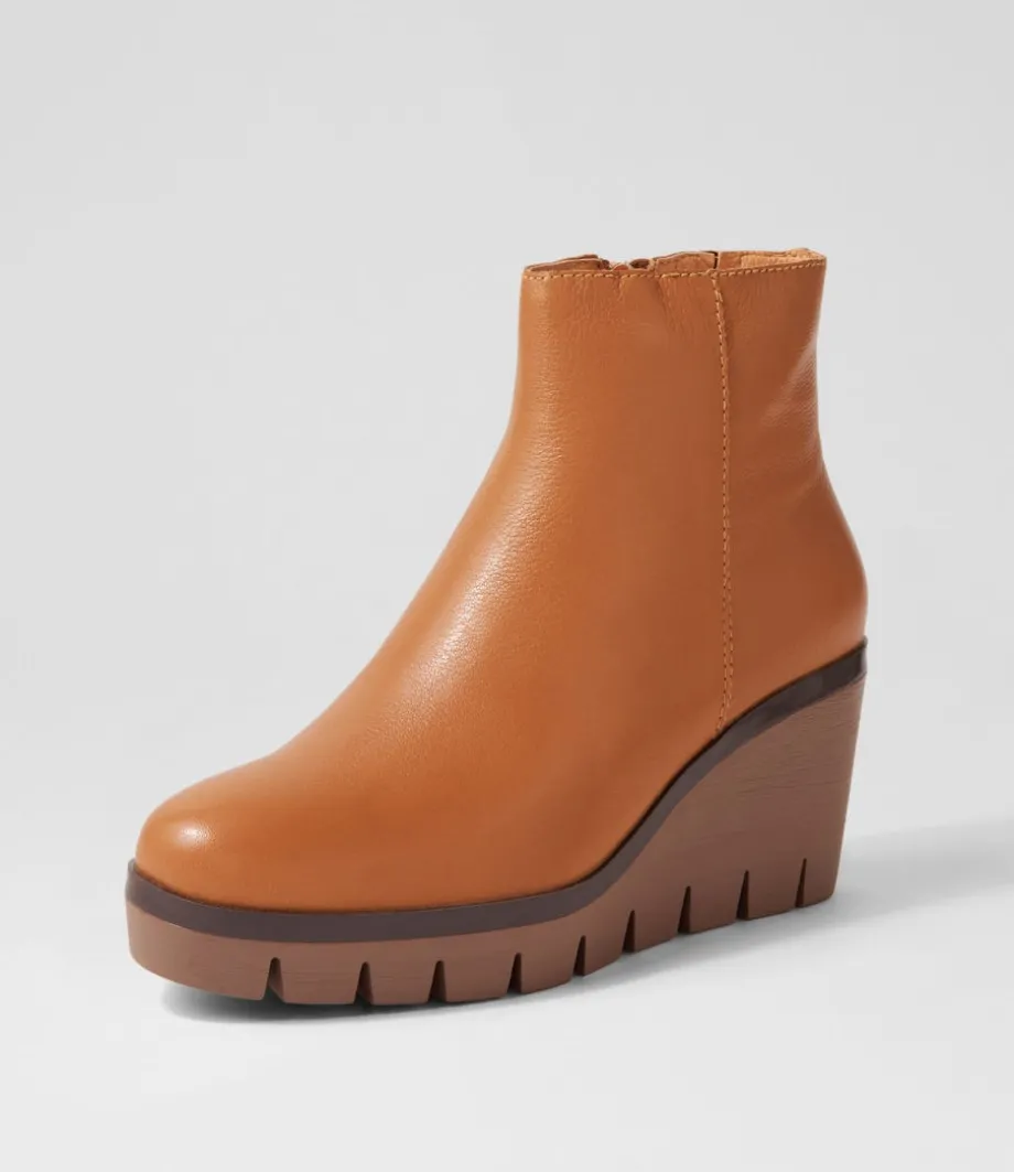 Nish Dark Tan Leather Ankle Boots<DJANGO & JULIETTE Best