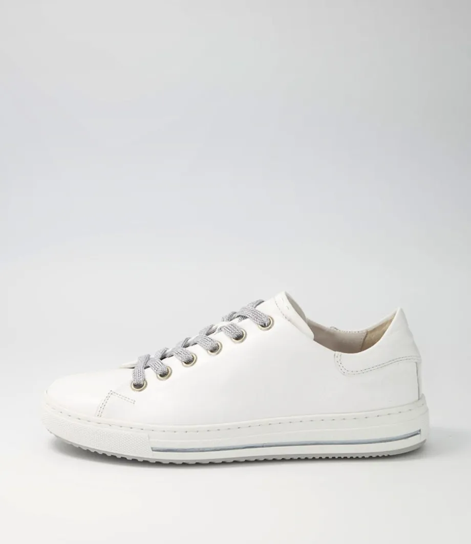 Nissy Weiss Silver Leather Sneakers<GABOR New
