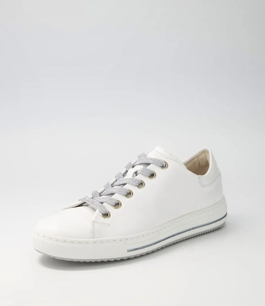 Nissy Weiss Silver Leather Sneakers<GABOR New