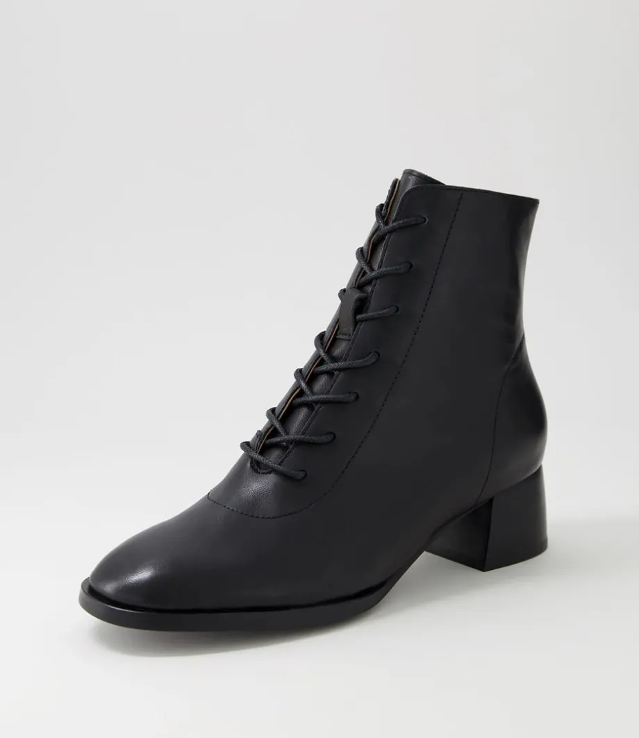 Nocal Black Leather Lace Up Boots<DJANGO & JULIETTE Best Sale