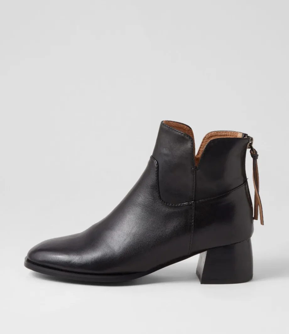 Nykia Black Leather Ankle Boots<DJANGO & JULIETTE Hot