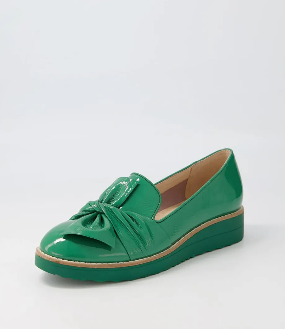 Oclem Dark Emerald Patent Leather Loafers<TOP END Discount