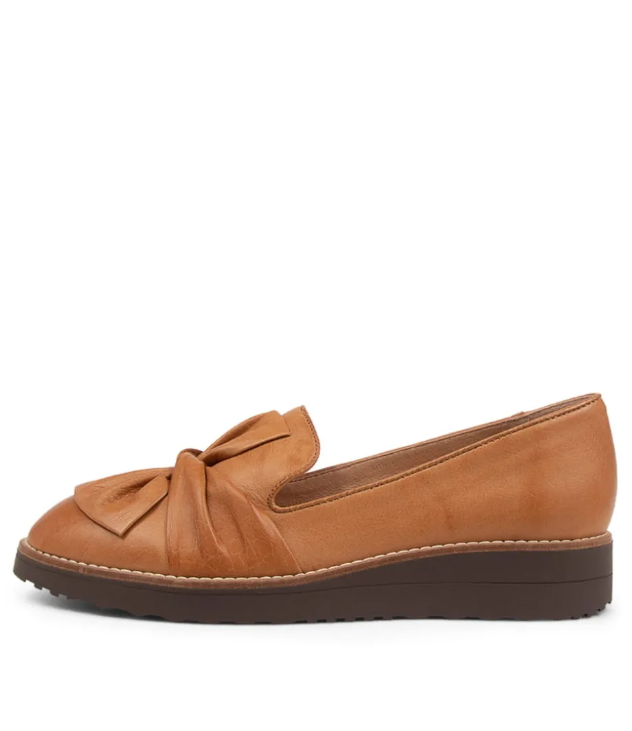 Oclem Dark Tan Leather Flat Shoes Cs<TOP END Cheap