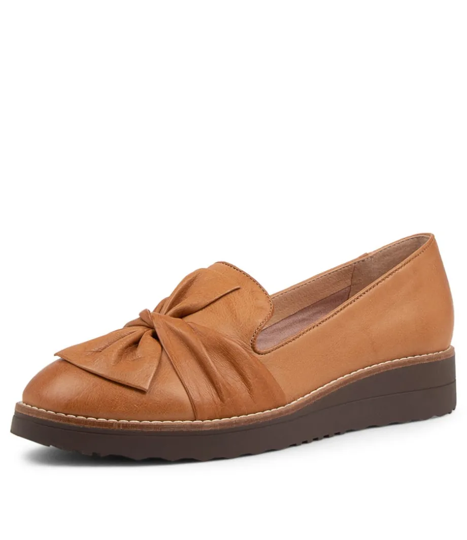 Oclem Dark Tan Leather Flat Shoes Cs<TOP END Cheap
