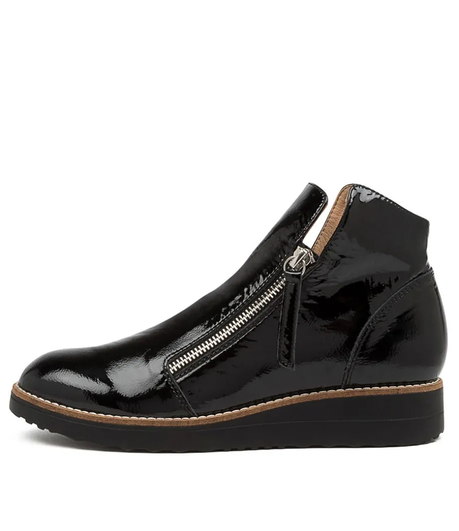 Ohmy Black Patent Leather Boots Black Sole<TOP END Cheap