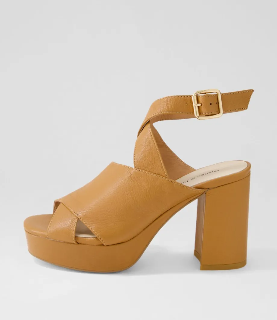 Ojulie Dark Tan Leather Sandals<DJANGO & JULIETTE Cheap