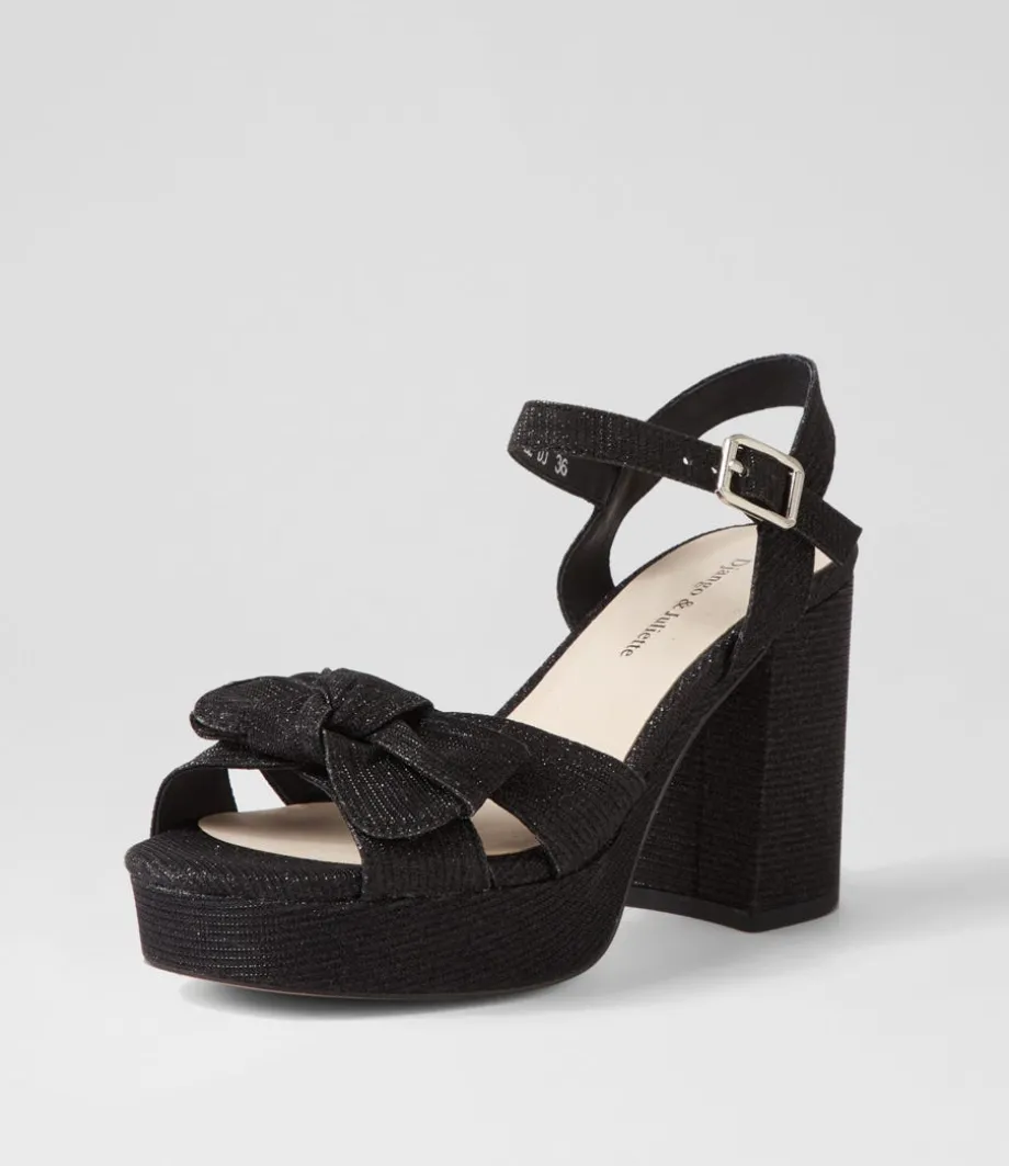 Omee Black Shine Fabric Sandals<DJANGO & JULIETTE Best Sale