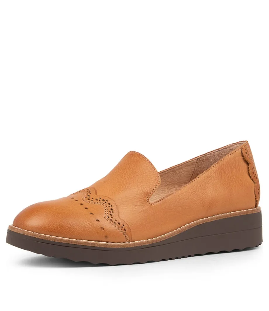 Orchidy Dark Tan Leather Loafers Cs<TOP END Hot