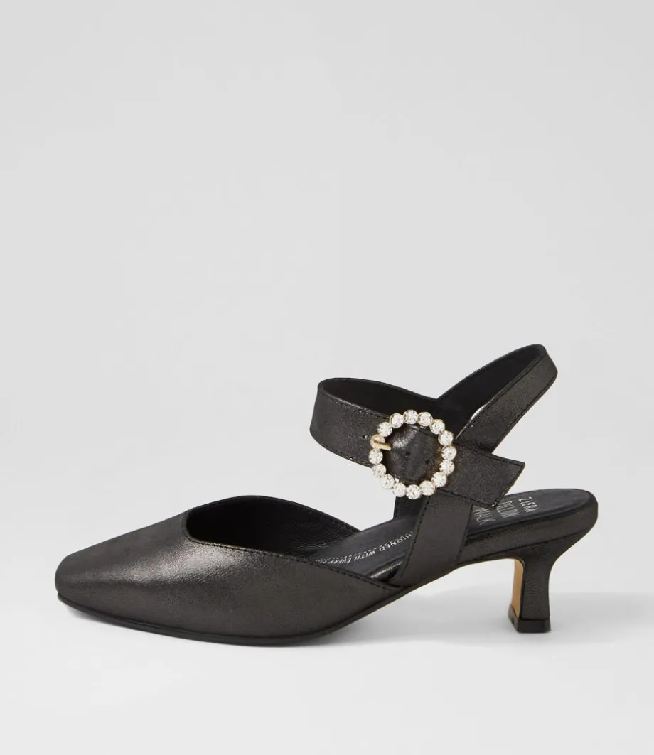 Orella Xw Black Shimmer Leather Heels<ZIERA Sale