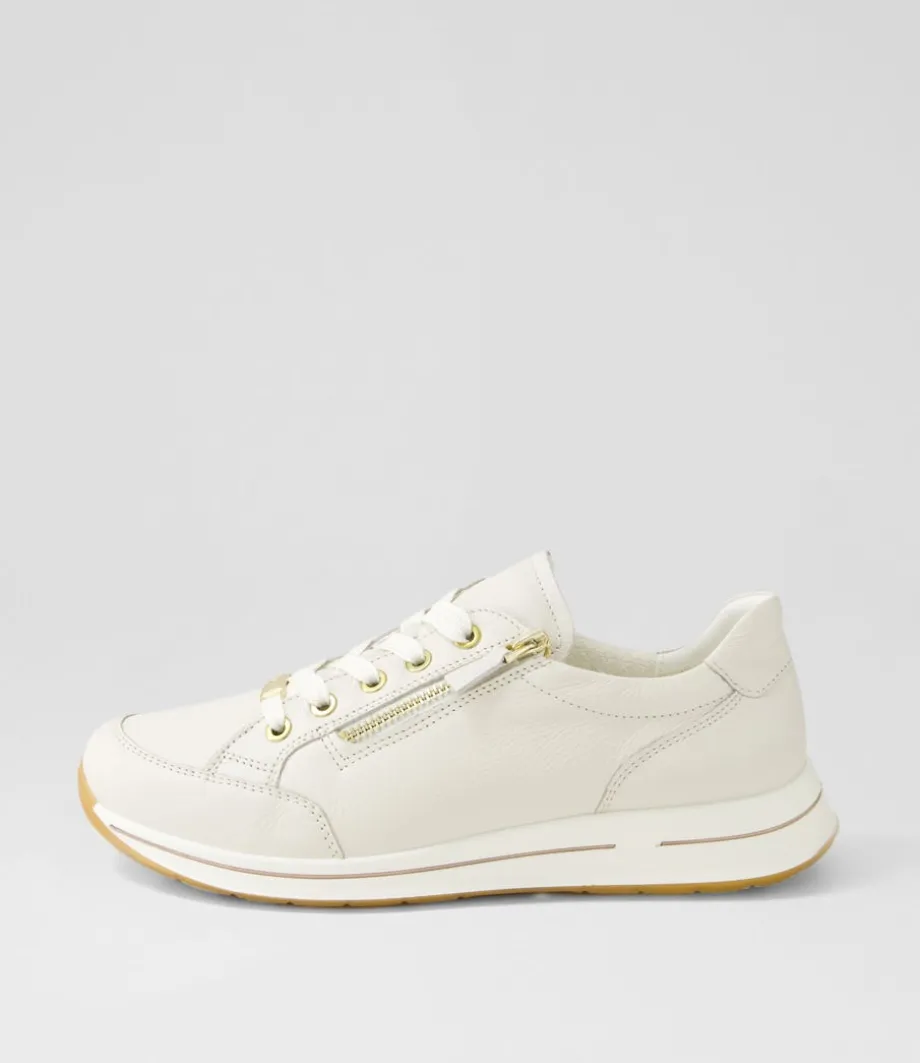 Osaka 1 Cream Leather Sneakers<ARA Hot