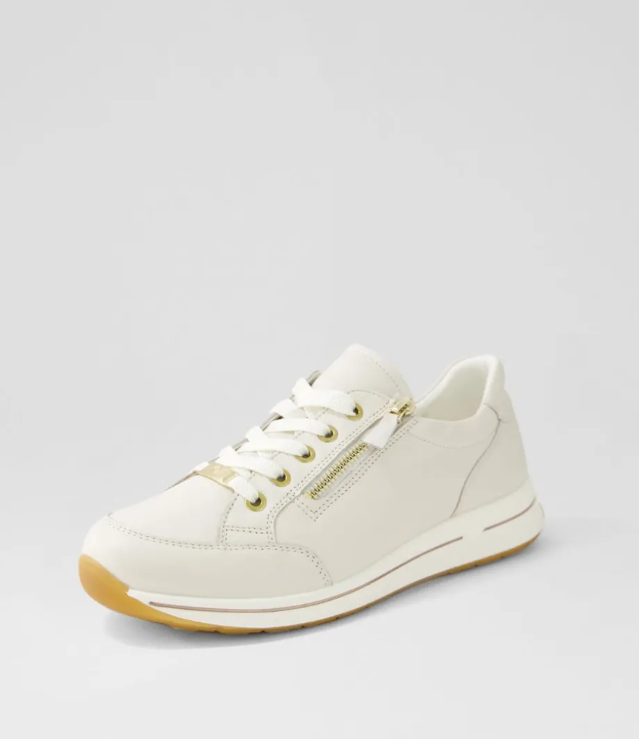Osaka 1 Cream Leather Sneakers<ARA Hot