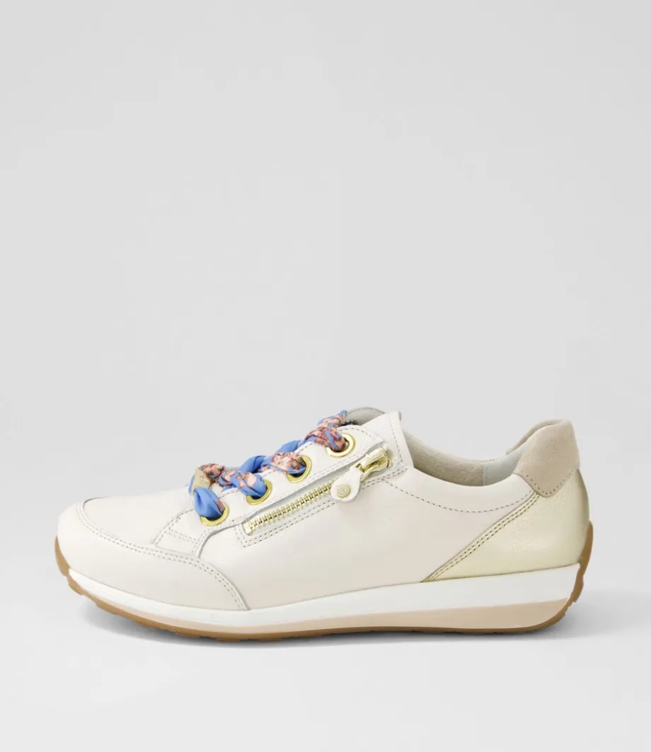 Osaka 87 Creme Shell Platinum Leather Sneakers<ARA Discount