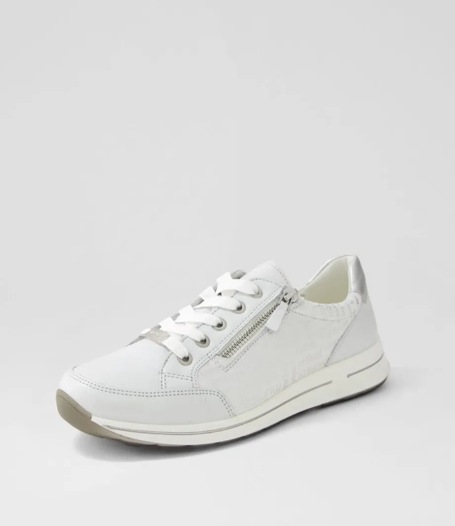 Osaka 1 Misty Grey Silver Leather Sneakers<ARA Outlet