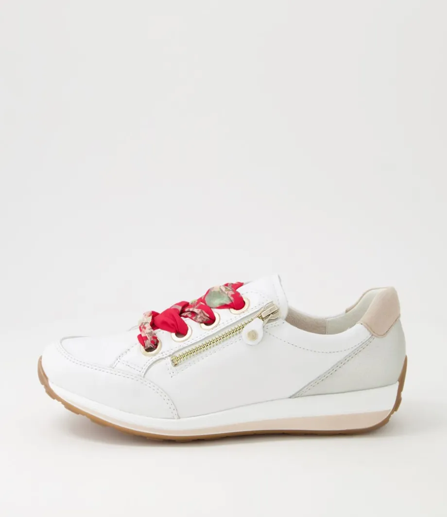 Osaka 87 Weiss Light Gold Leather Sneakers<ARA Hot