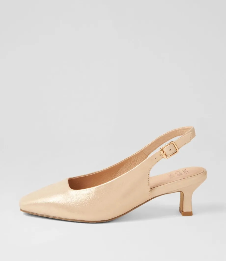 Oviedos Xw Gold Shimmer Leather Heels<ZIERA Sale