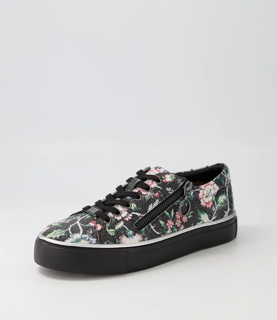 pamela_xf_black_floral_leather_sneakers_1.webp Pamela Xf Black Floral Leather Sneakers<ZIERA Cheap