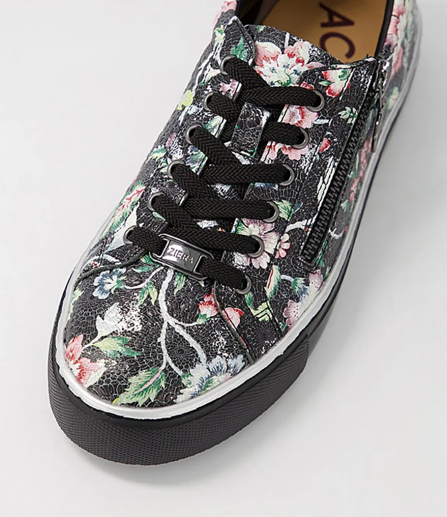 pamela_xf_black_floral_leather_sneakers_3.webp Pamela Xf Black Floral Leather Sneakers<ZIERA Cheap
