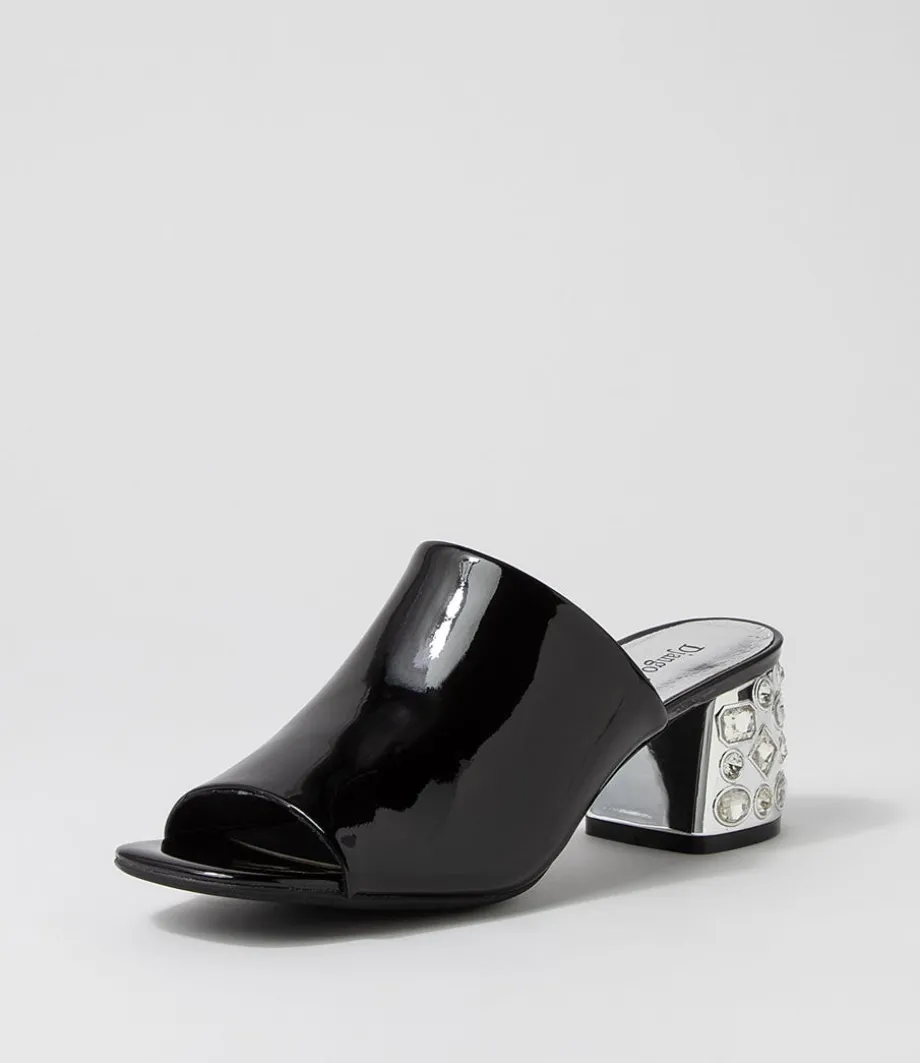 Pansie Black Patent Leather Mules<DJANGO & JULIETTE Cheap