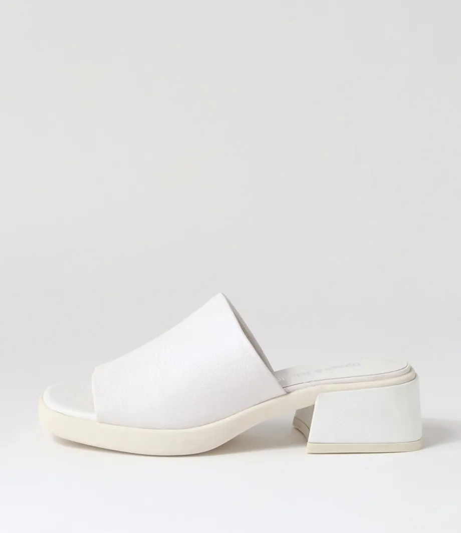 Parnee White Leather Mules<DJANGO & JULIETTE Cheap